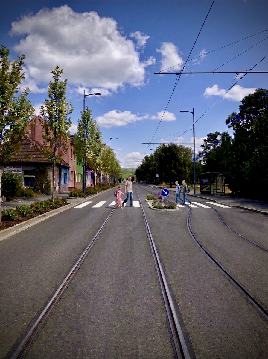 Vizualizace po — Přechod u školy